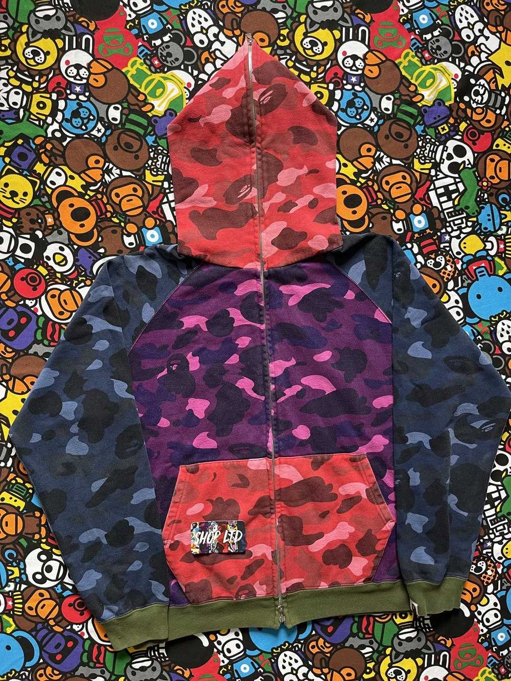 Bape A Bathing Ape 2006 Crazy Camo Full Zip Up Ho… - image 2