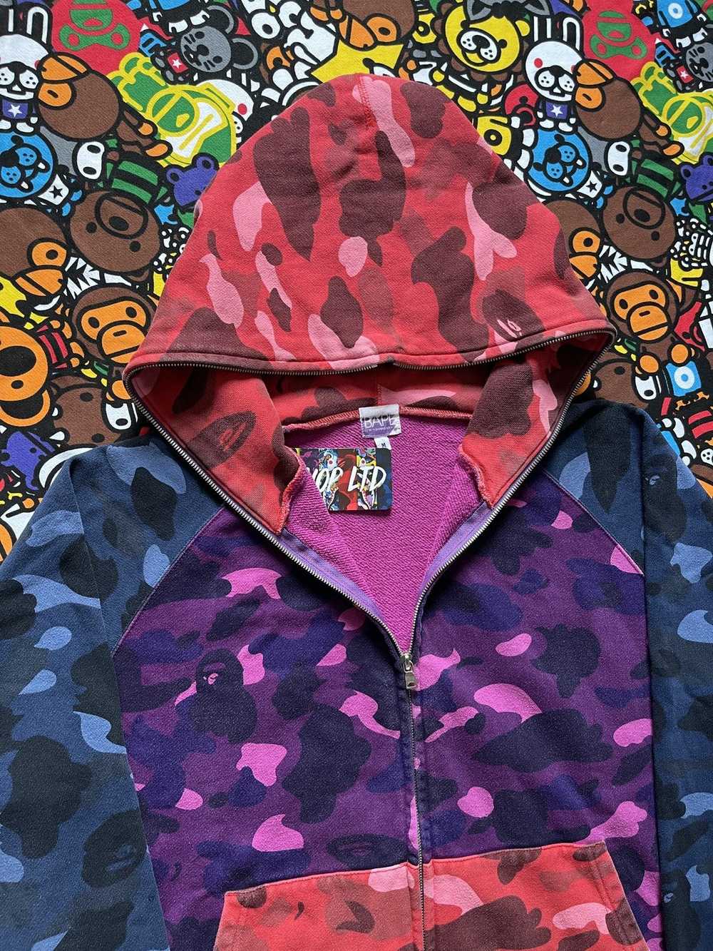 Bape A Bathing Ape 2006 Crazy Camo Full Zip Up Ho… - image 3