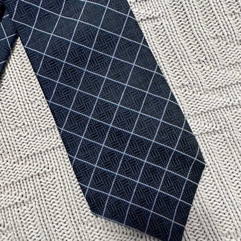 Burberry Burberry navy windowpane plaid silk tie - image 2