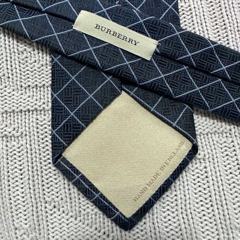 Burberry Burberry navy windowpane plaid silk tie - image 3