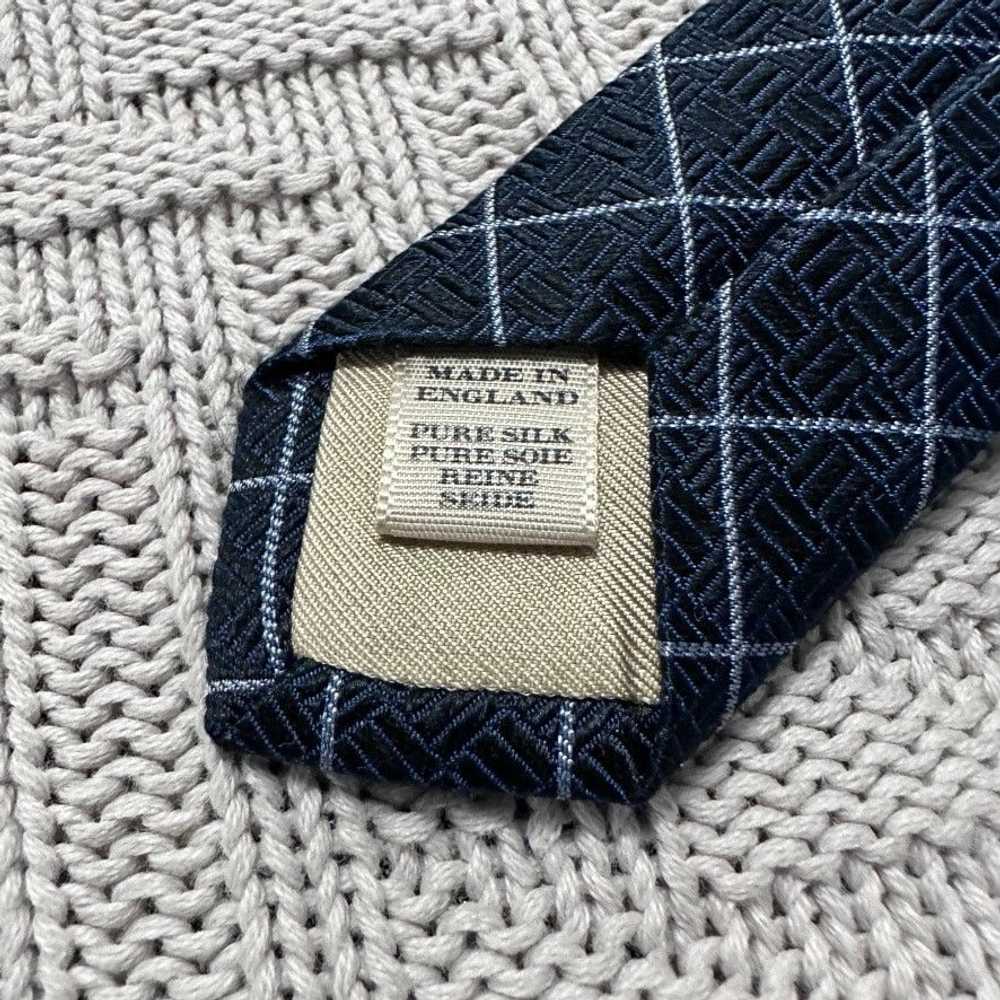 Burberry Burberry navy windowpane plaid silk tie - image 4