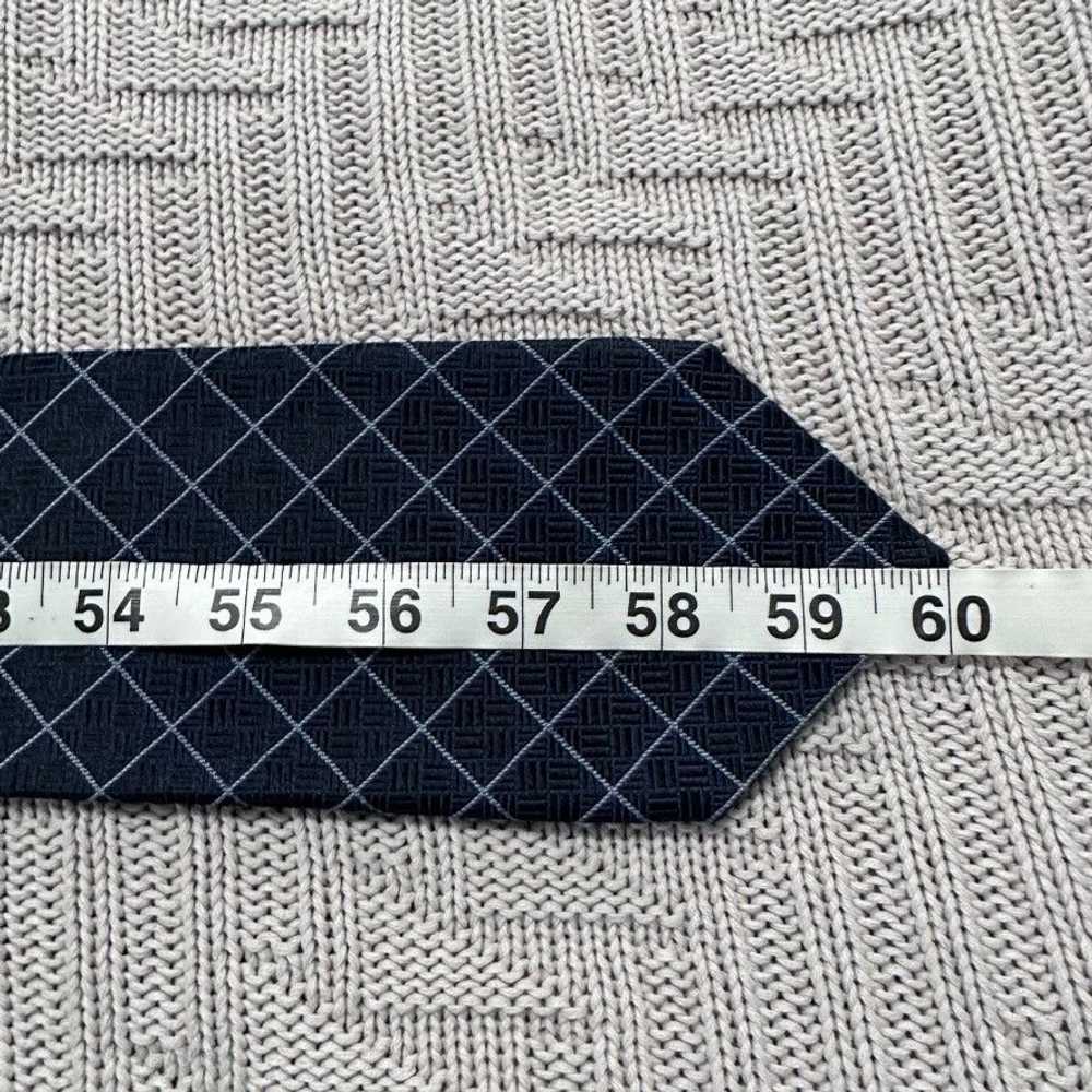 Burberry Burberry navy windowpane plaid silk tie - image 5