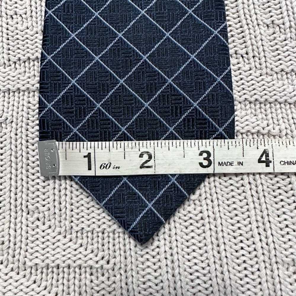 Burberry Burberry navy windowpane plaid silk tie - image 6