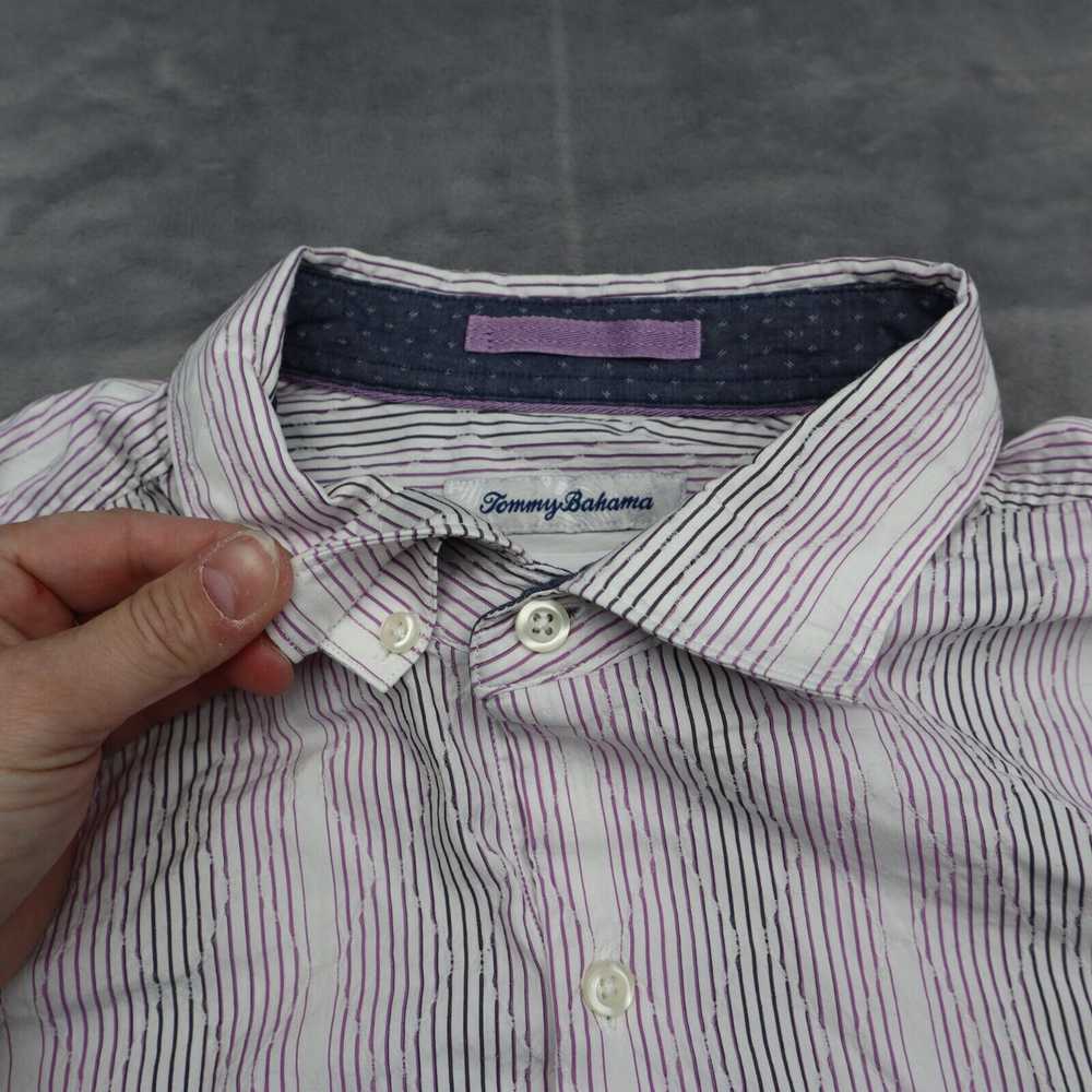 Tommy Bahama Shirt Mens XL Purple Striped Flip Cu… - image 7