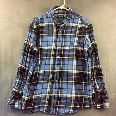 Chaps Chaps Flannel Shirt Mens Large Plaid Blue Bl