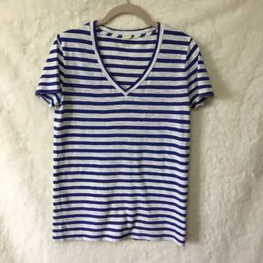 J.Crew J.Crew Blue Stripe Short Sleeve T-shirt - image 1