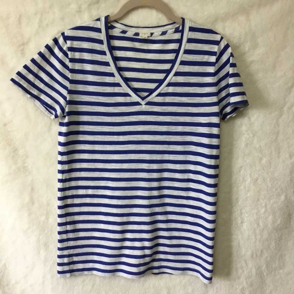 J.Crew J.Crew Blue Stripe Short Sleeve T-shirt - image 2