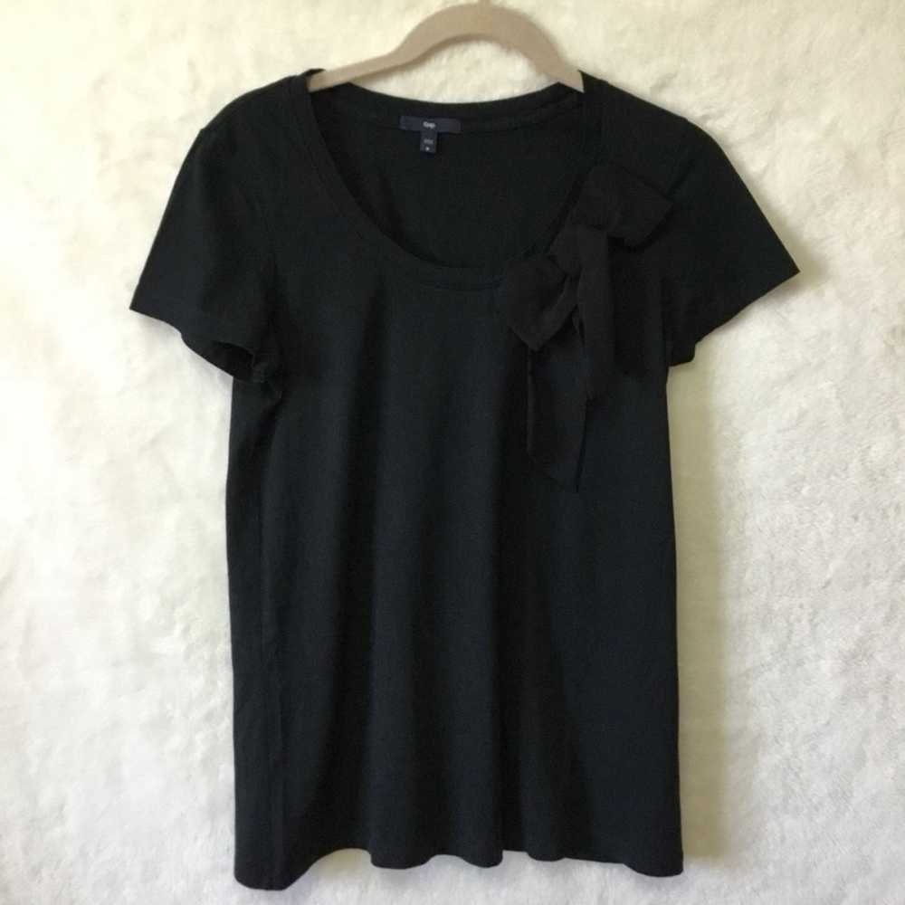 Gap Gap Black Bowtie Short Sleeve Top - image 2