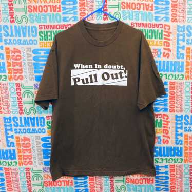 Hanes When In Doubt Pull Out T Shirt Size XL Brow… - image 1