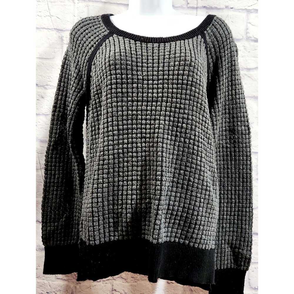 Other a.n.a Gray Knit Black Contrasting Trim Swea… - image 1