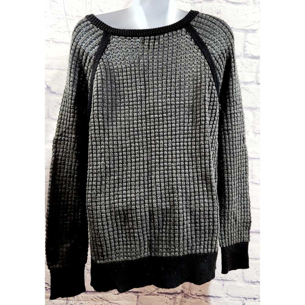 Other a.n.a Gray Knit Black Contrasting Trim Swea… - image 4