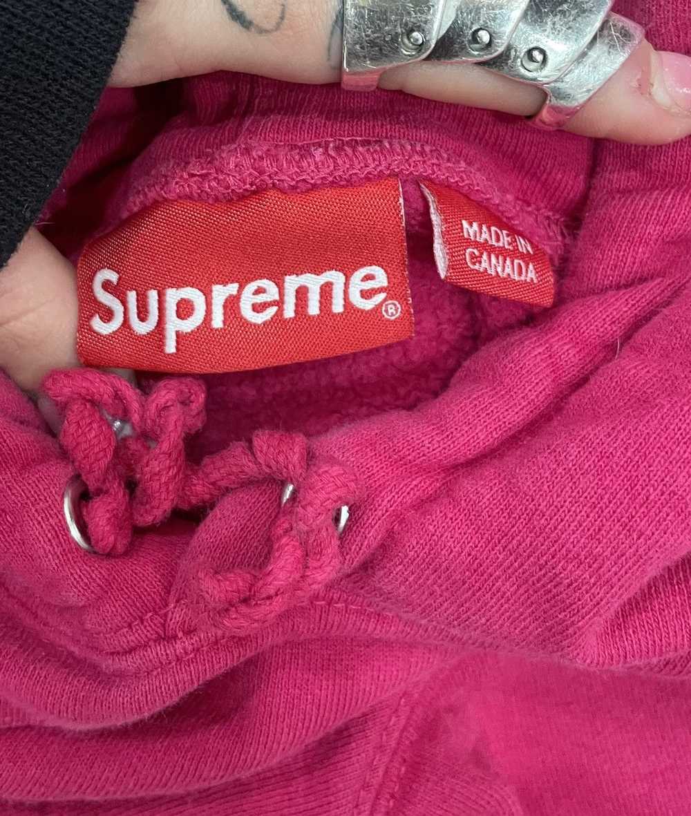 Supreme SUPREME pink/white logo hoodie ✩ - image 5