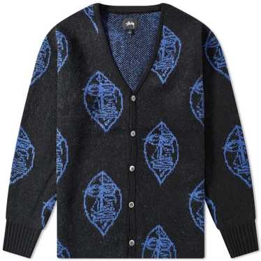 Outlet Stussy VTG Mens XL *Rare Mohair Wool Blend Blue Cardigan