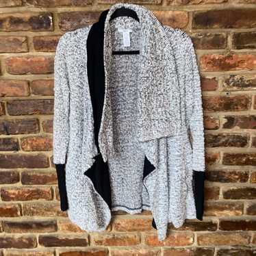 Bar Iii Bar III Black & Gray Open Front Cardigan … - image 1