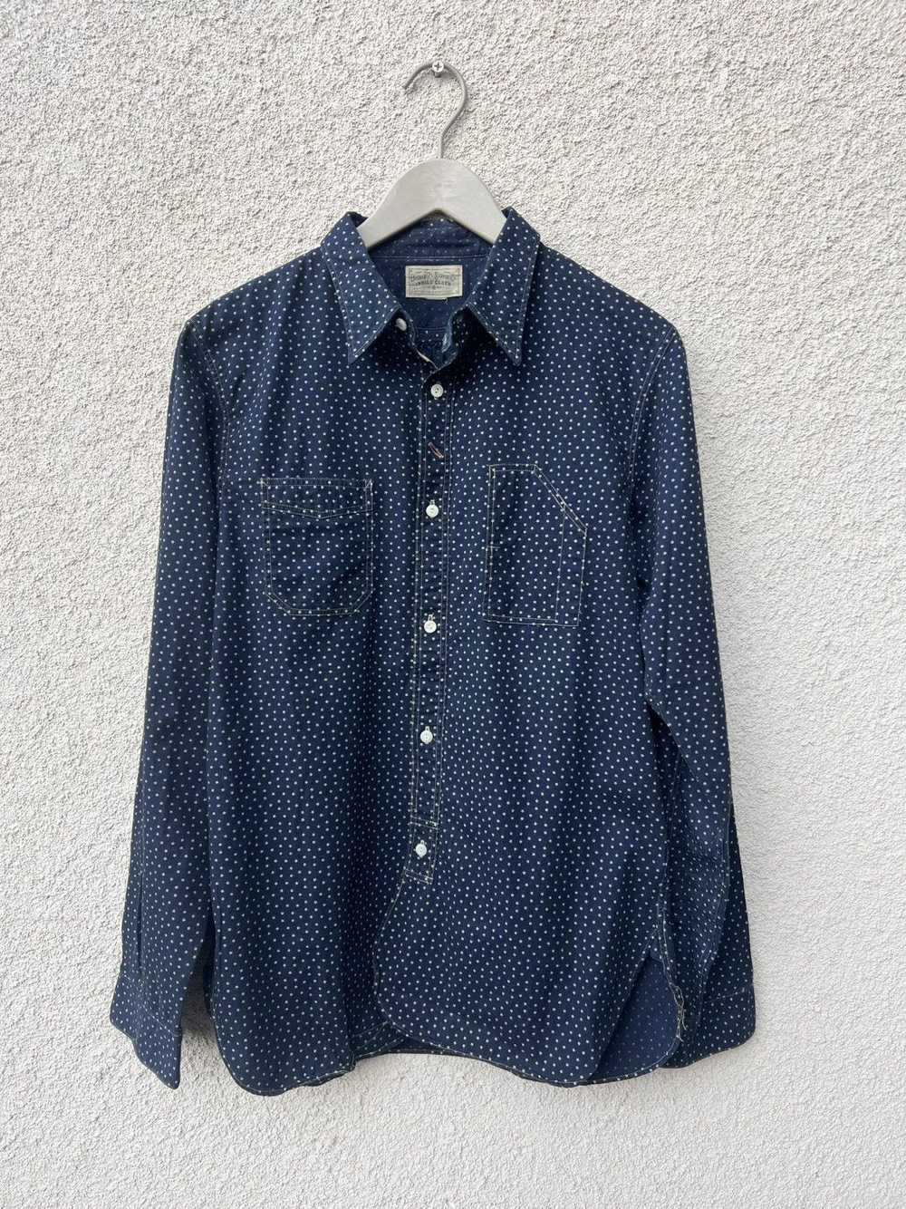 RRL Ralph Lauren RRL Indigo Cloth Star Dot Iron O… - image 1