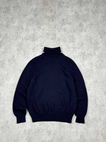ダークブルー ERMENEGILDO ZEGNE Ermenegildo Zegna ZZEGNA wool and flax side vents peak lapel