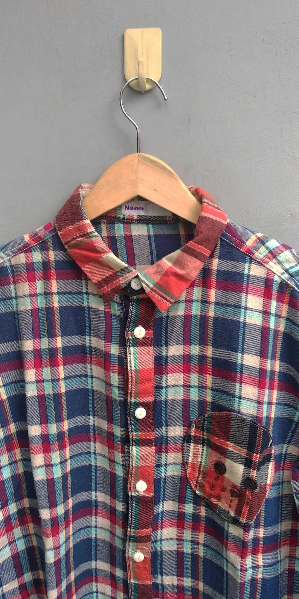 Japanese Brand × Ne-Net Ne-net plaid flanell shirt - image 2