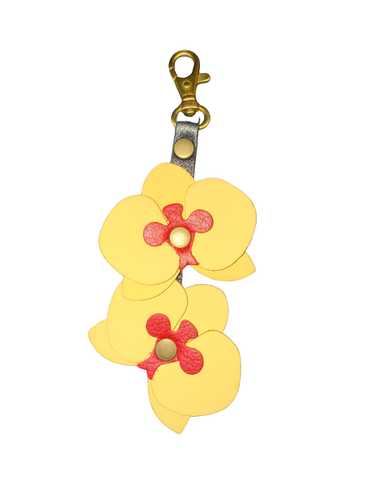 Portland Leather Blooming Orchid Keychain - image 1