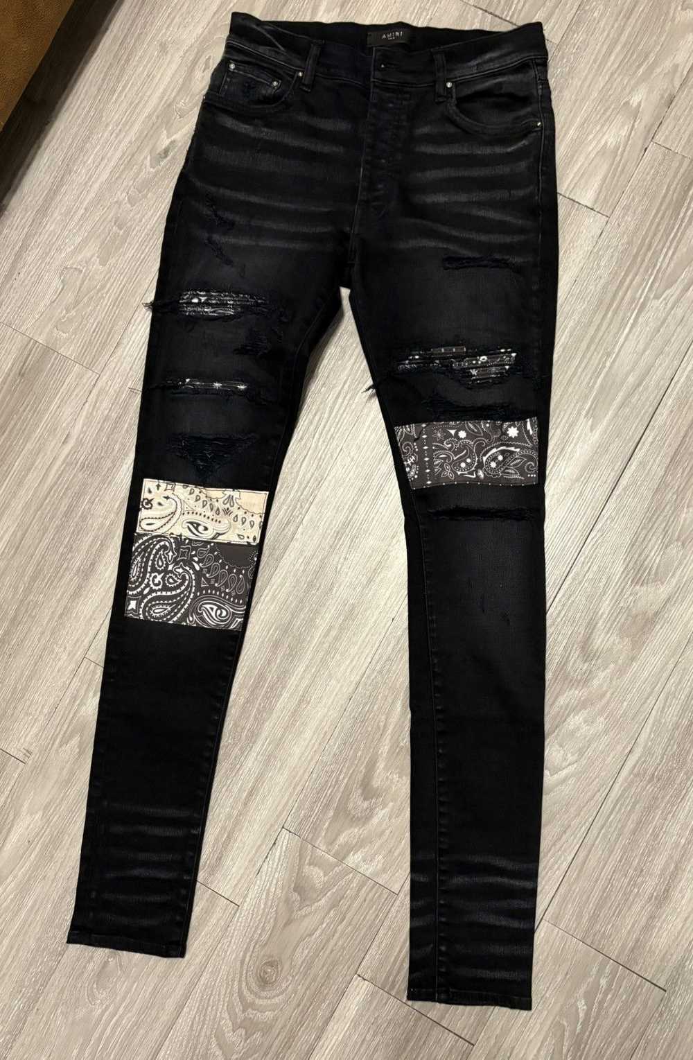 Amiri Amiri patch bandana jeans - image 1