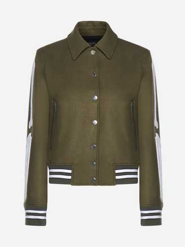 Amiri $1,690 Olive Wool Bone Skeleton Varsity Jack