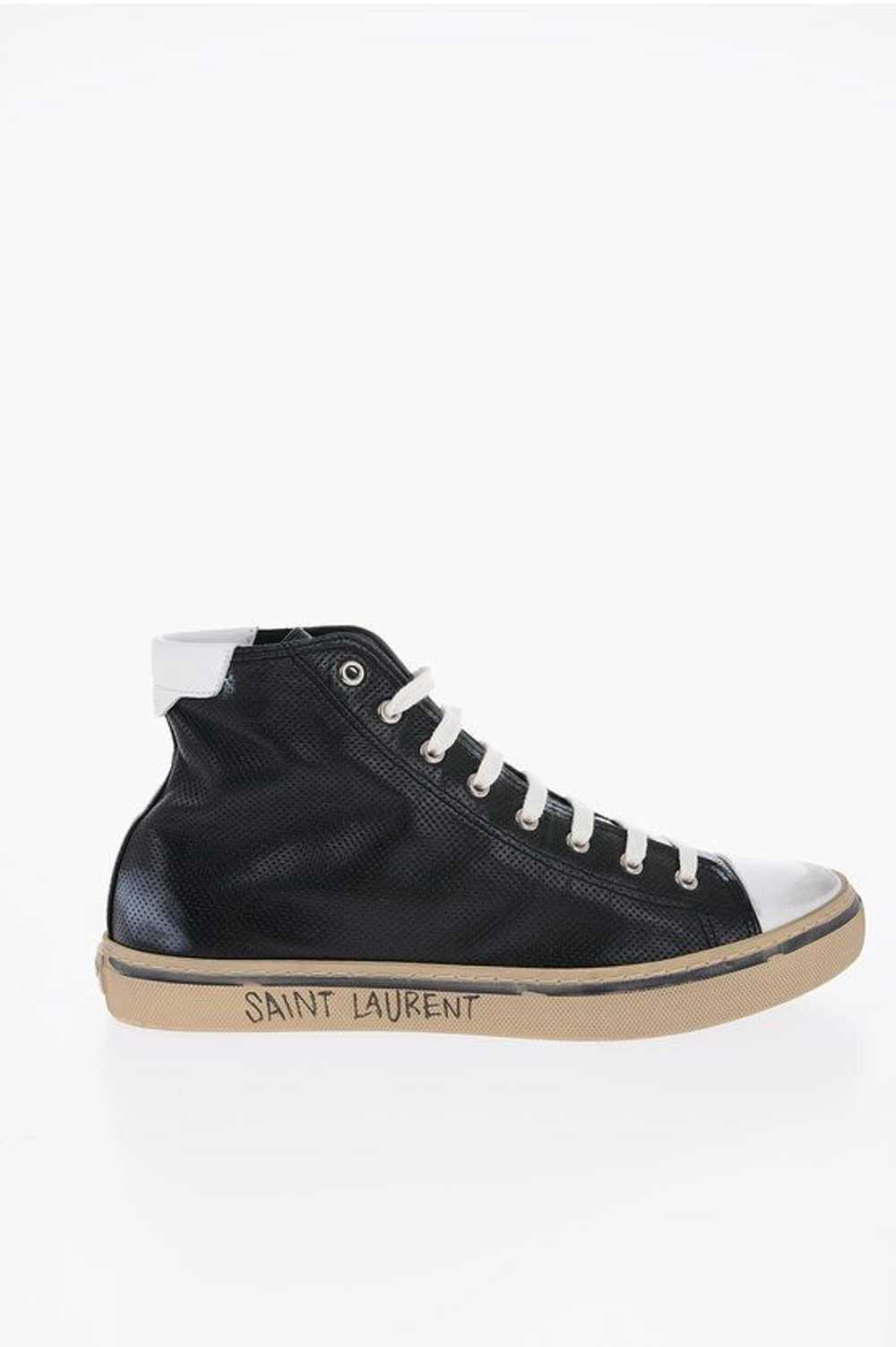 Saint Laurent Paris Leather MALIBU High-top Sneak… - image 3