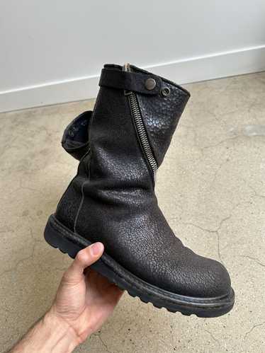 Rick Owens Rick Owens Cracked Spiral Zip Boots - image 1