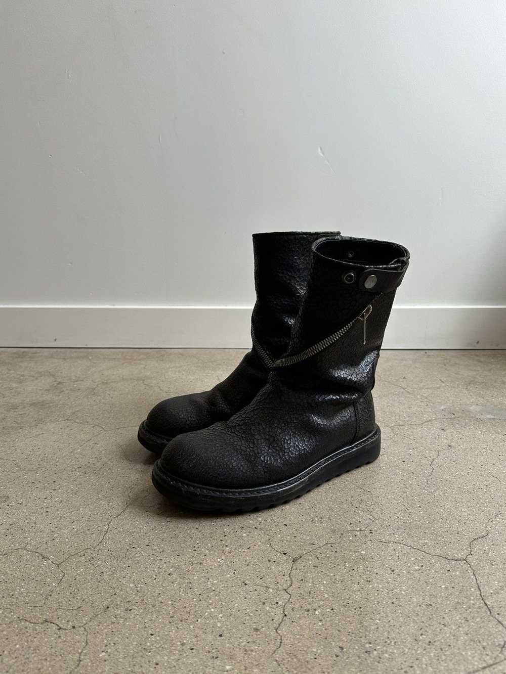 Rick Owens Rick Owens Cracked Spiral Zip Boots - image 2