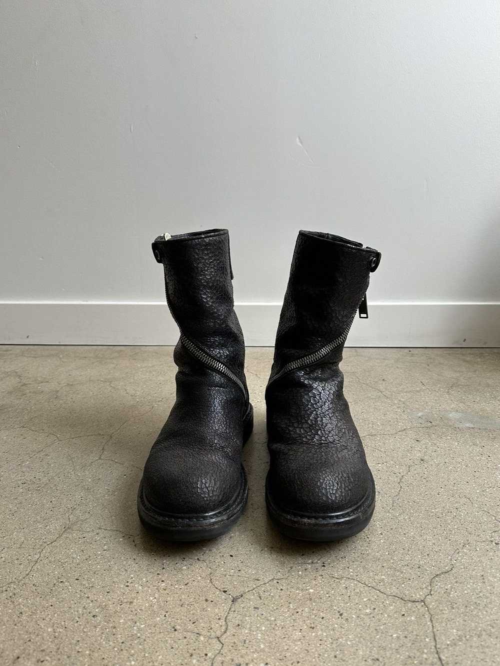 Rick Owens Rick Owens Cracked Spiral Zip Boots - image 3