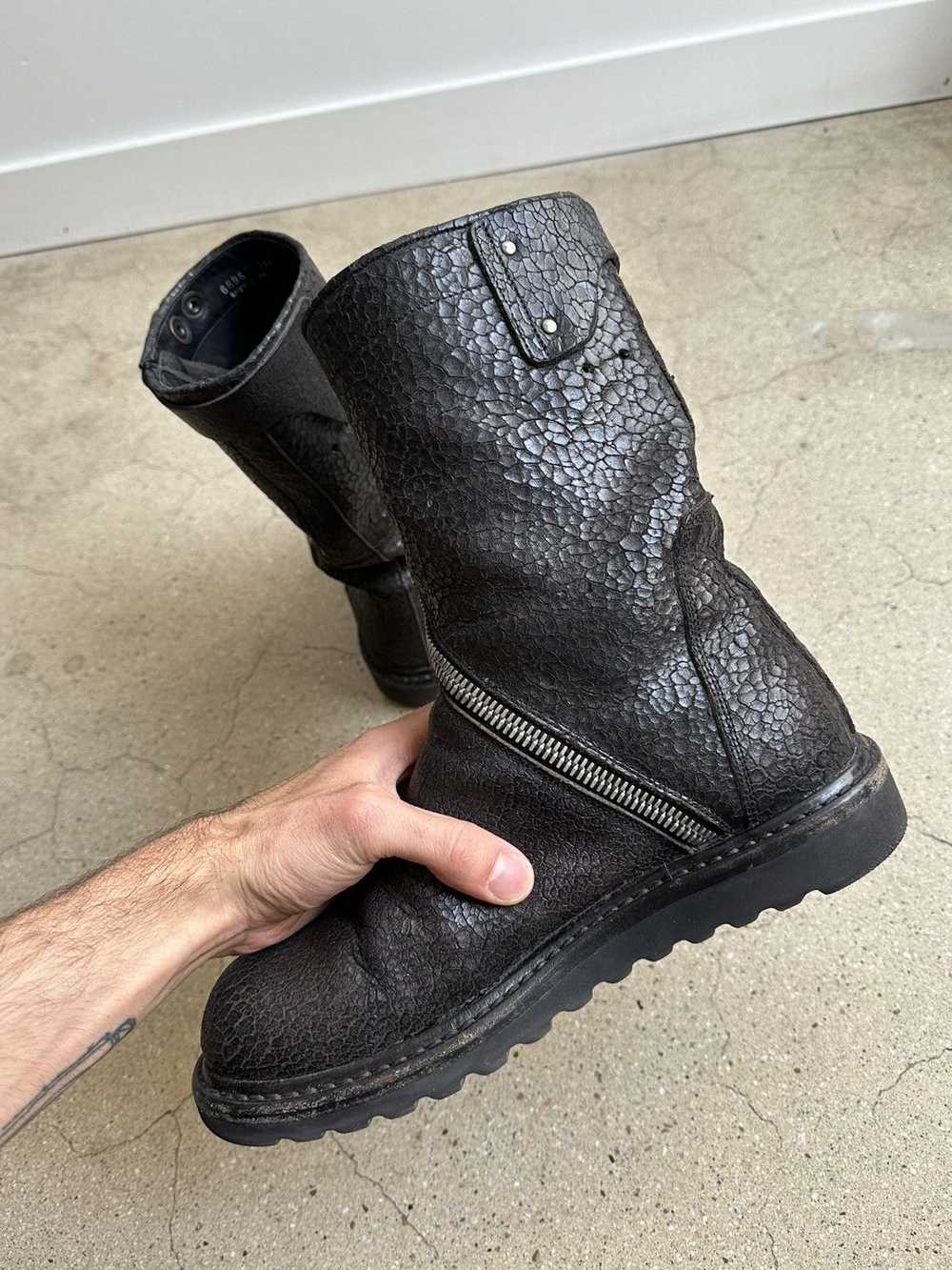 Rick Owens Rick Owens Cracked Spiral Zip Boots - image 5