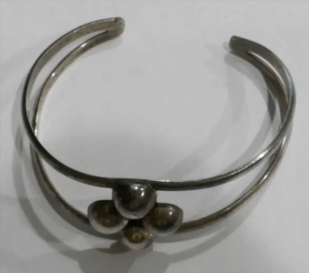 Vintage Quadruple Dome Sterling Silver Cuff Brace… - image 4