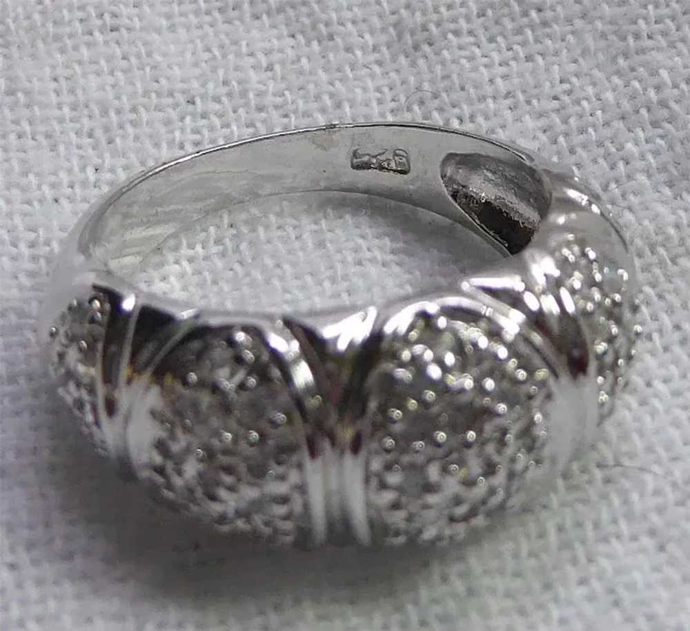 Sterling Silver Band Ring With Clear Stones Size 6 - image 3