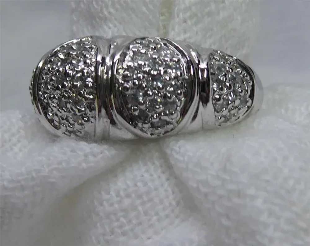 Sterling Silver Band Ring With Clear Stones Size 6 - image 6