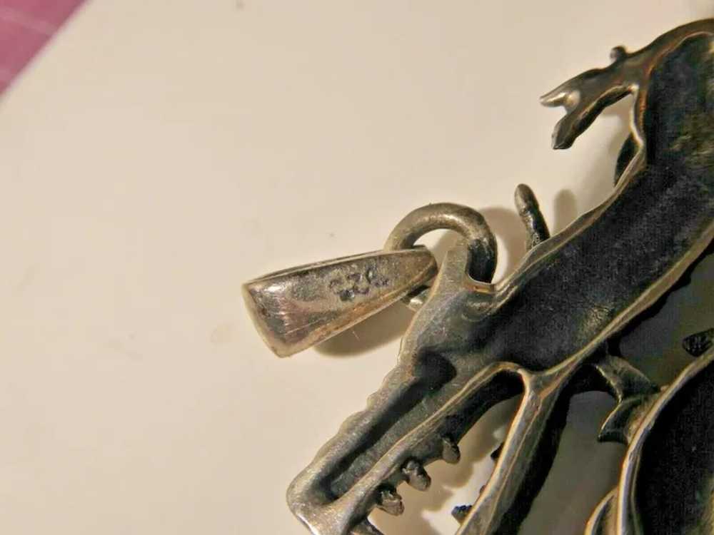 Fierce Vintage Sterling Silver Dragon or Sea Mons… - image 2