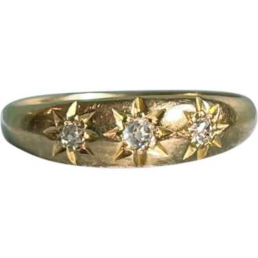 Antique 18k Gold Star-Set Diamond Band, c. 1900