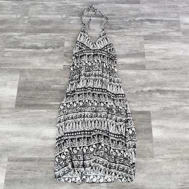 Forever 21 Black White Detailed F21 Long Maxi