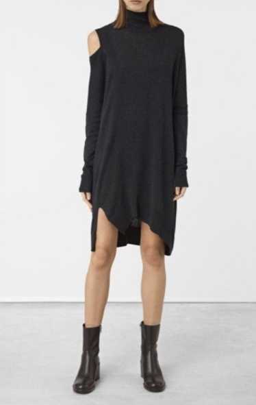 Allsaints Allsaints Black Slit Shoulder Turtleneck