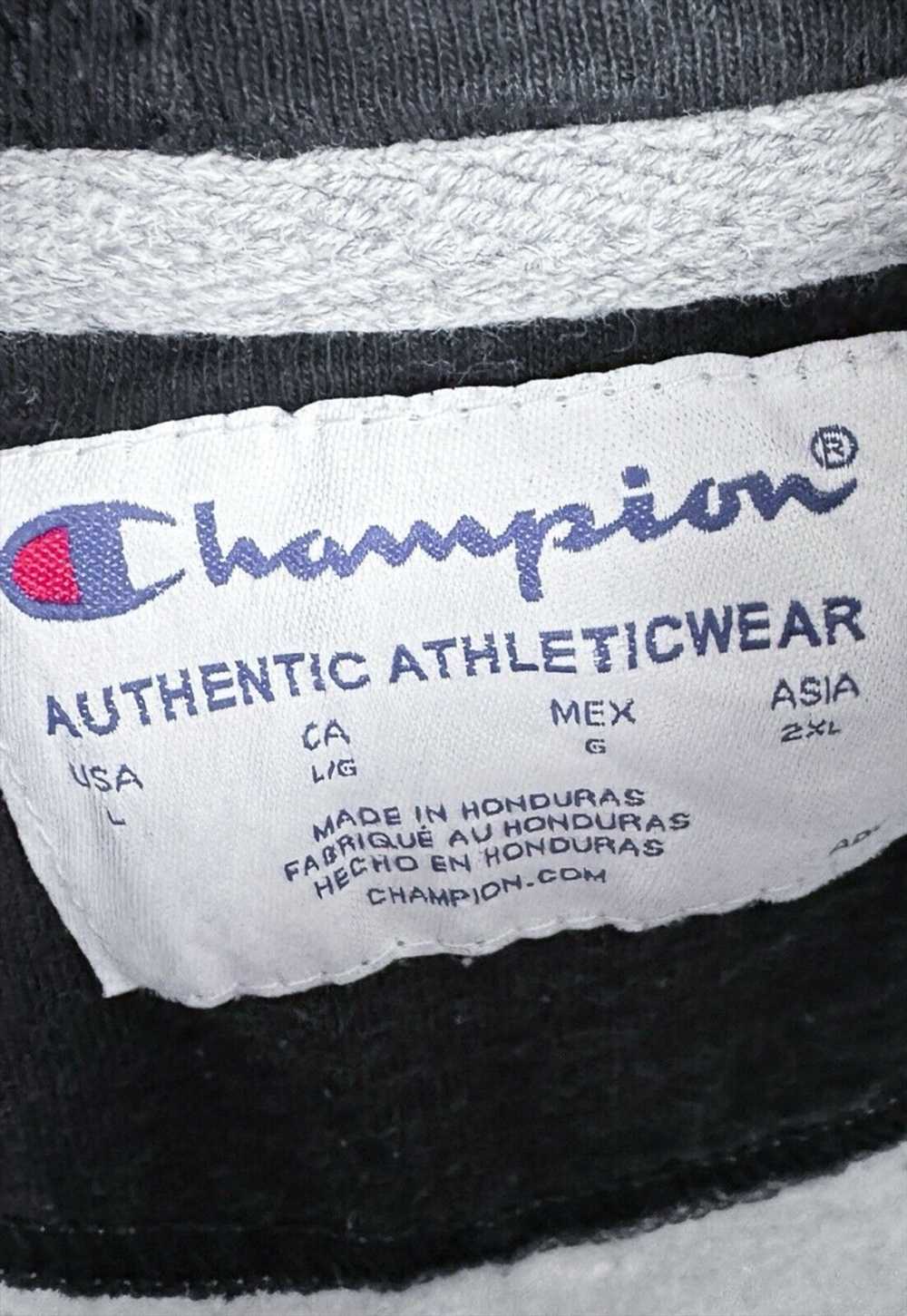 Vintage Champion Grey Hoodie Pullover Spell Out M… - image 4