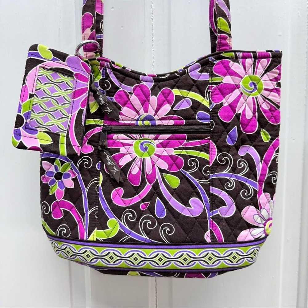 Vera Bradley purple punch floral paisley shoulder… - image 2