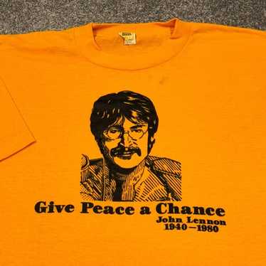 ジョンレノン GIVE PEACE A CHANCE 　80s vintage ジョンレノン GIVE PEACE A CHANCE 80s vintage John Lennon