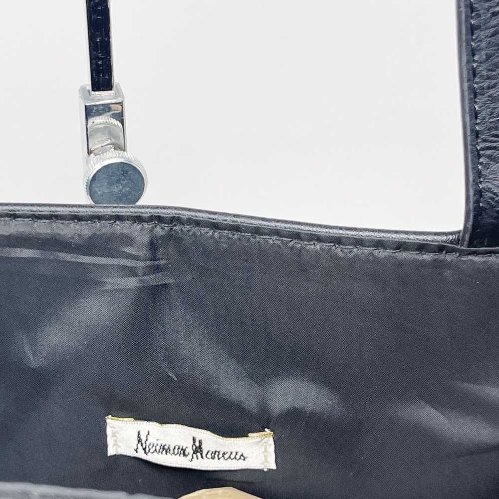 Neiman Marcus Black Large Leather Tote Bag Zipper… - image 10