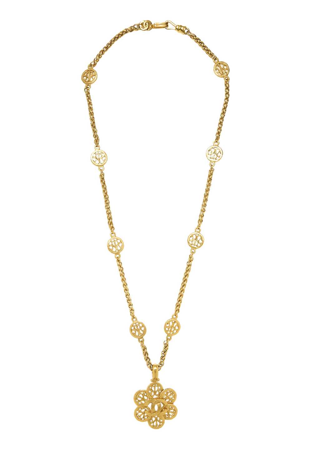 Gold Fretwork Petal Necklace Send in SMS Send in … - image 1