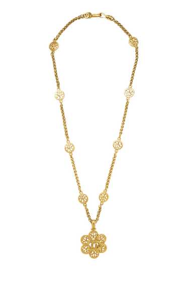 Gold Fretwork Petal Necklace Send in SMS Send in … - image 1