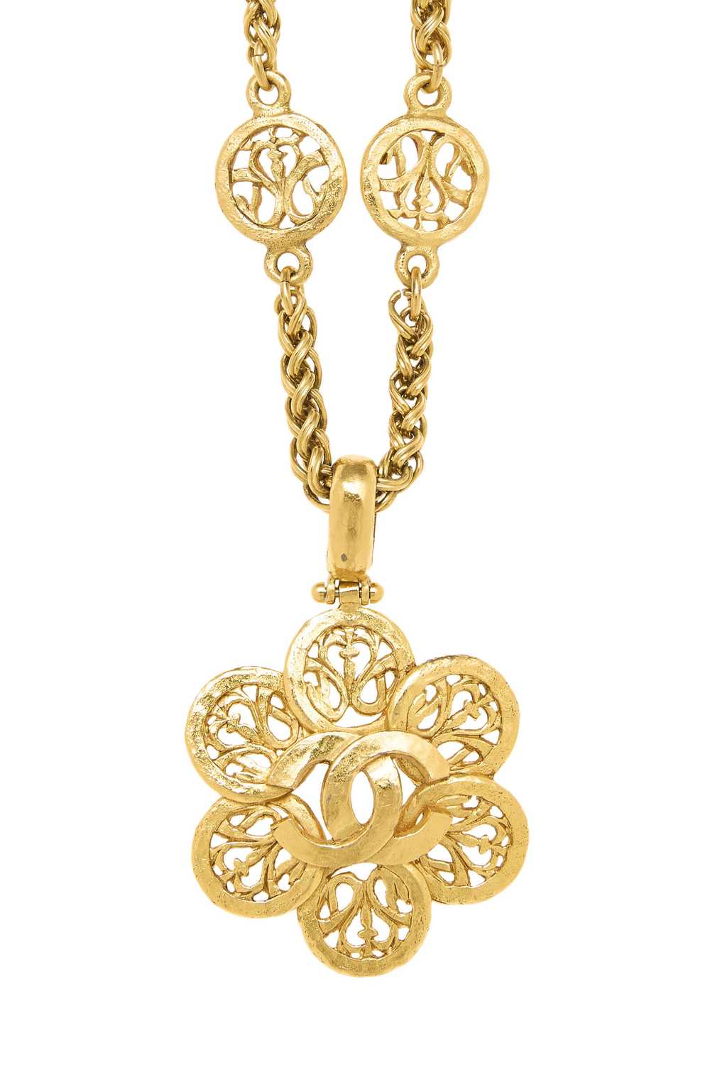 Gold Fretwork Petal Necklace Send in SMS Send in … - image 2