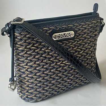 Brighton Emme Straw Leather Shoulder Bag to Crossb