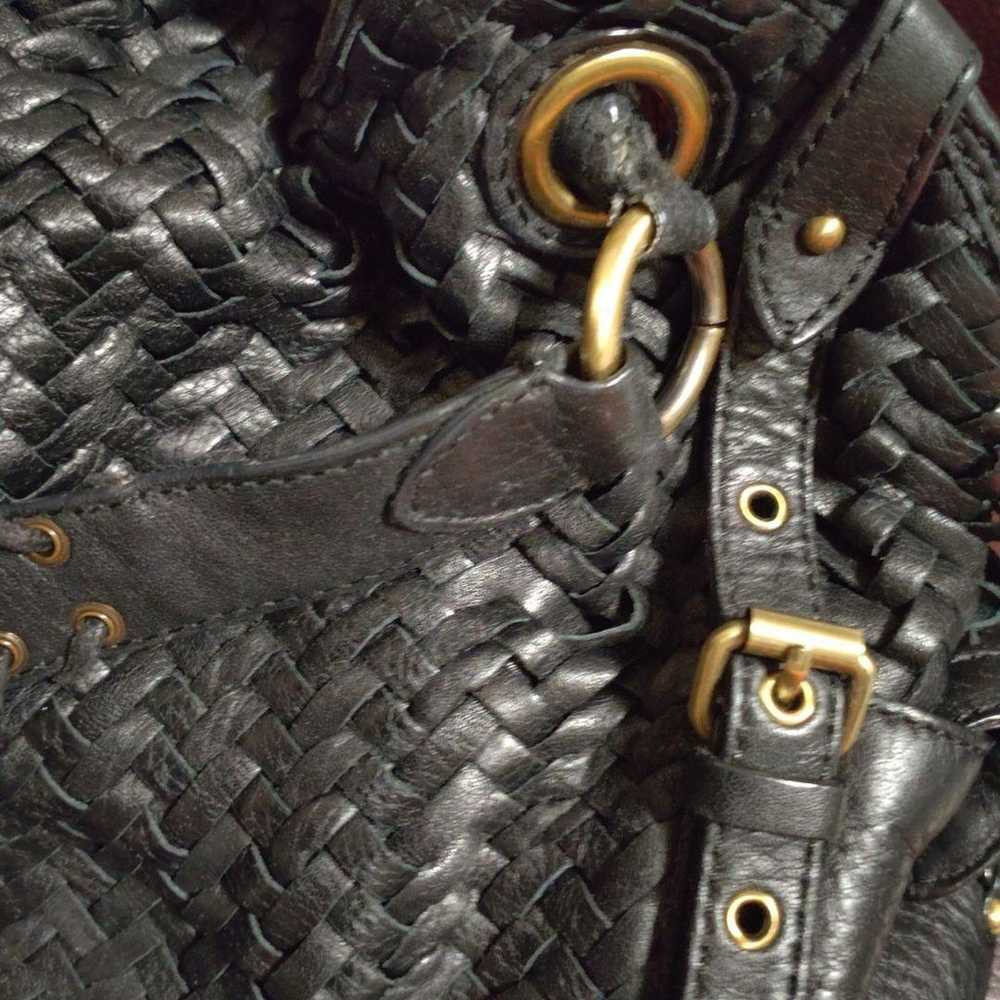 Cole Haan black leather woven design bag - image 6