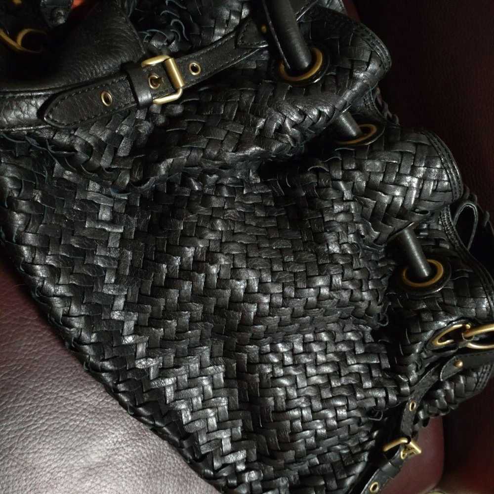 Cole Haan black leather woven design bag - image 7