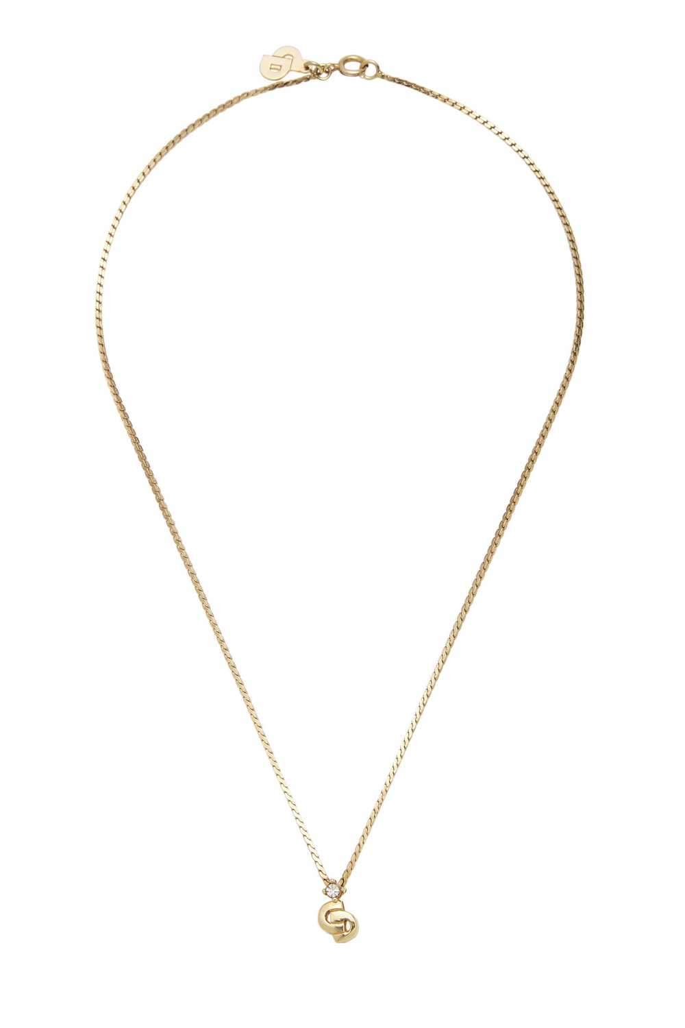 Gold Crystal 'CD' Necklace Send in SMS Send in Em… - image 1