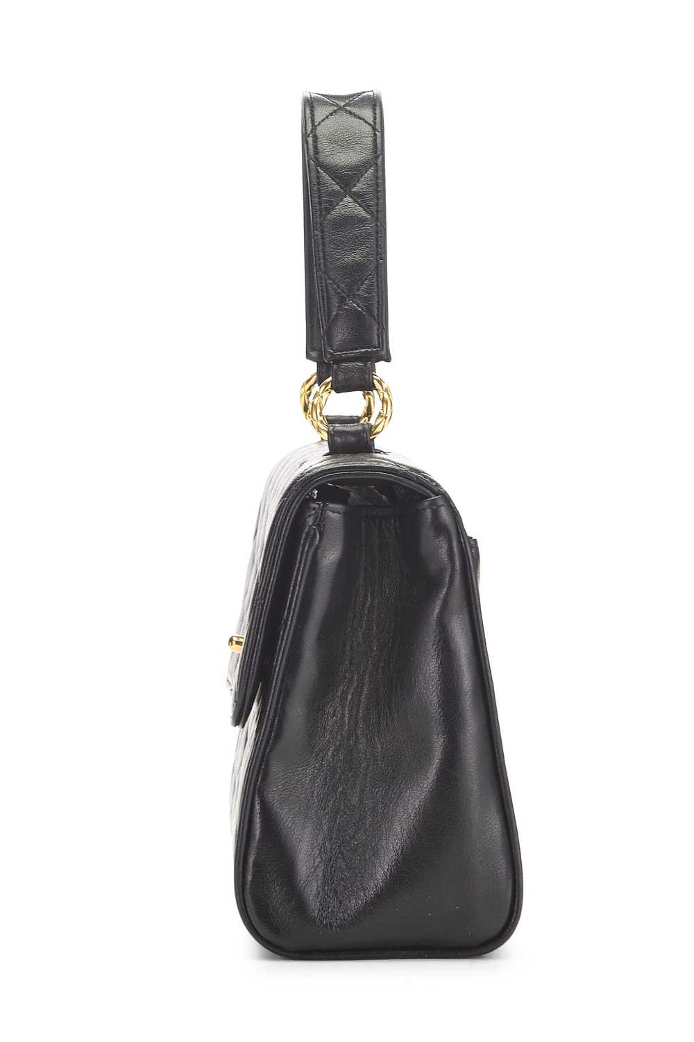 Black Quilted Lambskin Handbag Small Send in SMS … - image 3