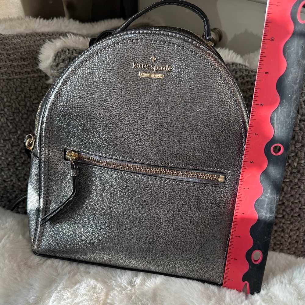 NWOT Kate Spade dark metallic gray backpack - image 1