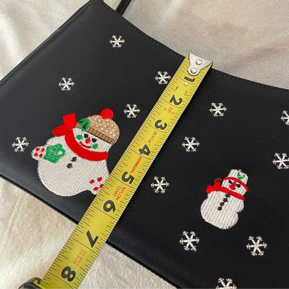 Vintage 90s Christmas purse Embroidered snowman B… - image 7